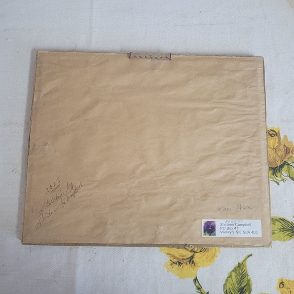 Blue Bird and Pansy Cross-stitch framed matted and under glass ready to hang - Picture 7 of 8